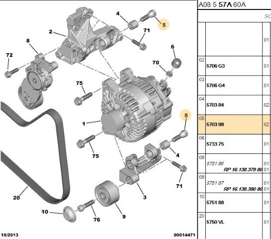 Alternatör Bağlantı Vidas Alternat#r Baglantı Vıdas Alternator (5703.98) (,0570398)