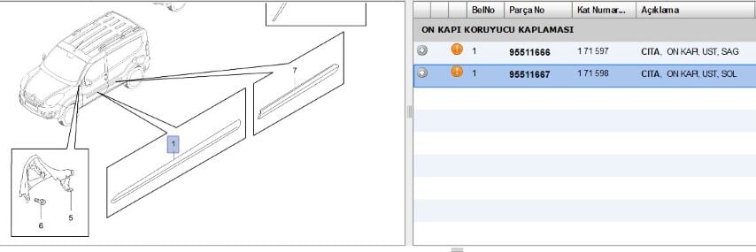 Kapı Bandı Ön Sol Combo D Cıtası On (95511667)
