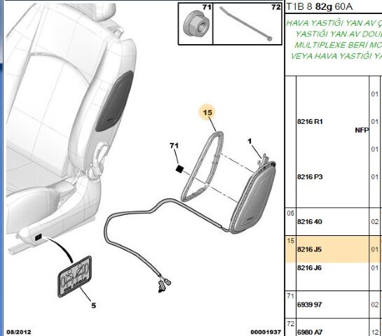 Airbağ Çerçevesi Aırbag Çerçevesı (8216.J5) (,08216.C3)
