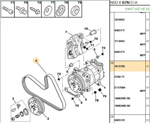 Alternatör Kayışı 5pk1218 306 Partner Berlıngo (5750.VK) (,05750.FQ)
