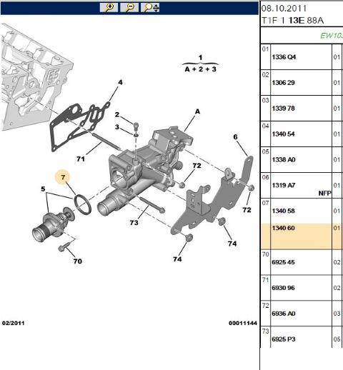 Termostat Contası Tu3a (5 Lik) Peugeot Tum Serı (1340.60) (,01340.49)