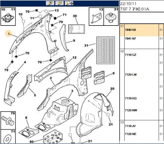 Sol Ön Çamurluk 307 Em (7840.K8)