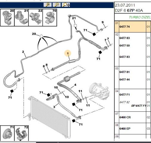Klima Hortumu 407 2 0,2 0 (6477.74) (,06477.GL,6460.WP,6460.JH)