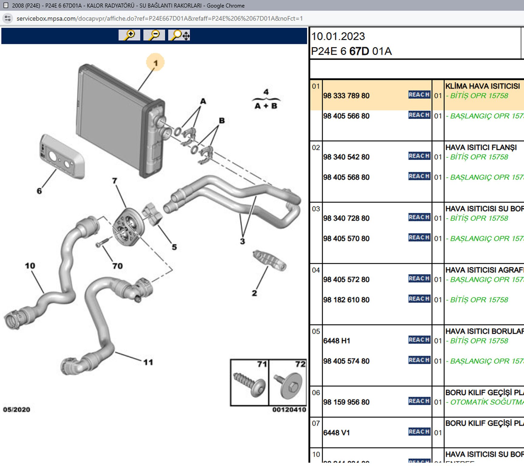 Psa Kalorifer Radyatörü