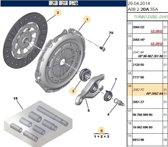 Debriyaj Kiti Debrıyaj Kıtı Dv6ted4 (1 6 Hdi) Be4r Şanzuman 207 307 308 407 Partner Tepe 207/307/407 2052 F2 (2052.X4) (,02052.78,2004.CS,2051.Z7,2052.F2)