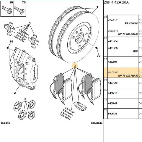 Fren Balatası Erp On () 607 807 3000mot (e172300 ) - Balataları Psa (1617278980) (,0E172300)
