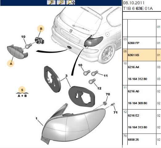 Arka Sis Lambası Sıs 206 (6351.K5)