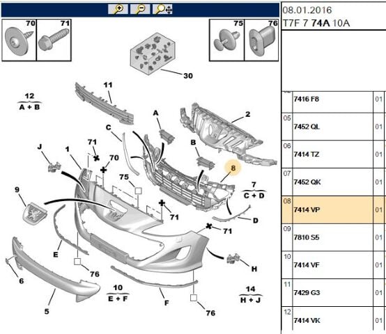 Ön Tampon Izgarası 308 (7414.VP)