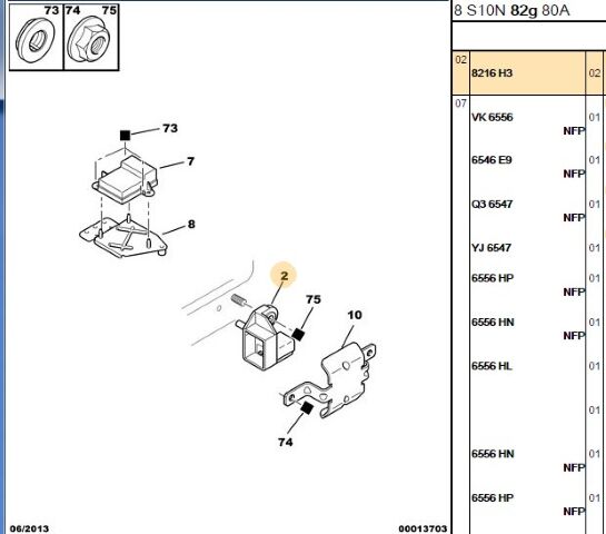 Yan Hava Yastığı Alıcısı Xs2/c5 Aırbag Kaptörü 206 (8216H3)