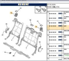 Psa Sağ Arka Koltuk Sırtlık Kilidi 1612396080 98144919ZD 1612396080 3556083