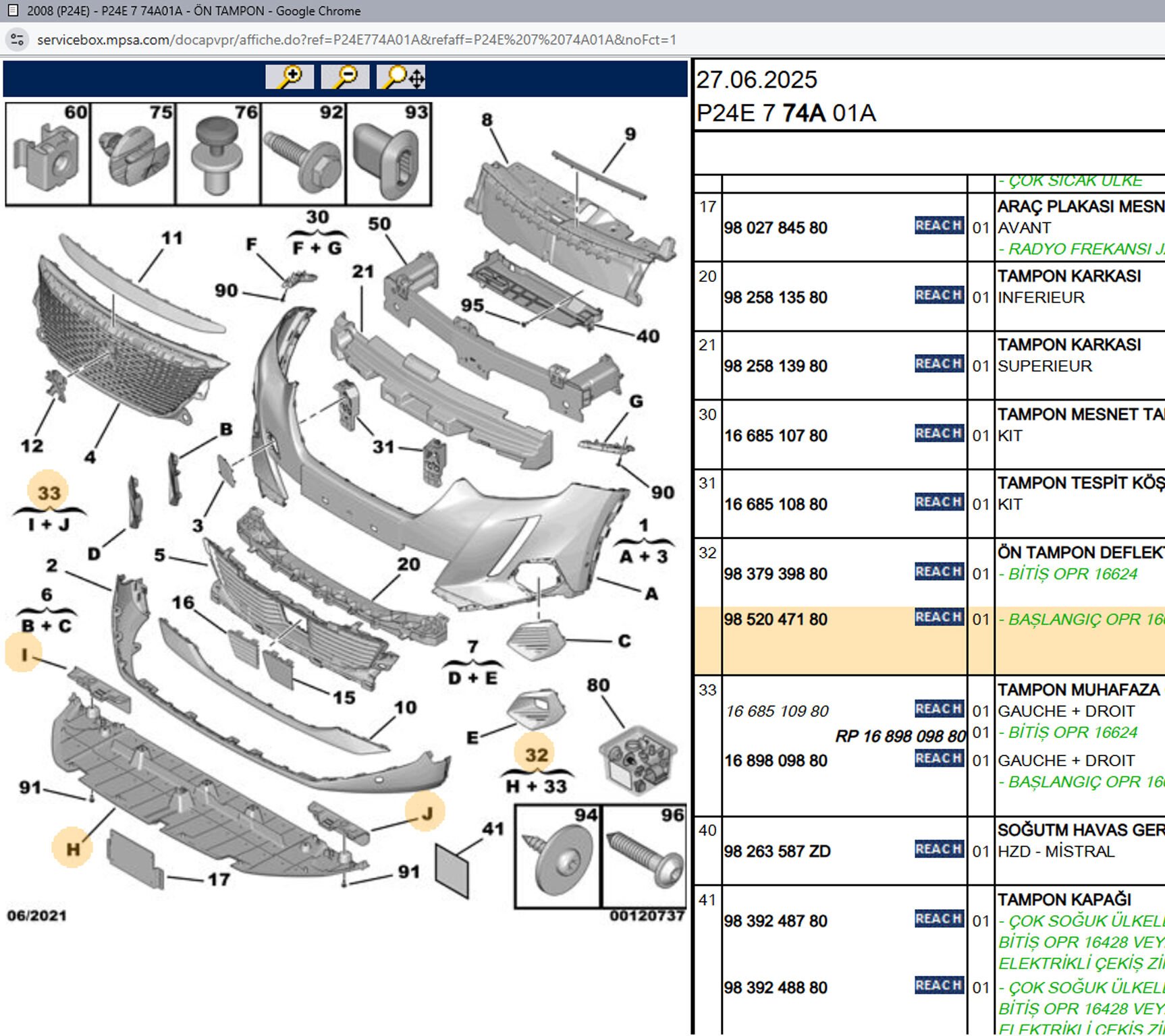 Psa Ön Tampon Deflektörü Alt Muhafazası 9837939880