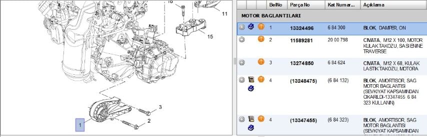 Ön Motor Kulak Ast J Takozu On Astra (13324496)