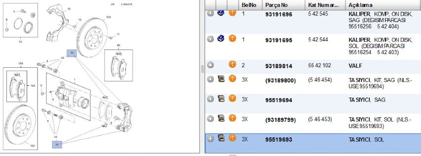 Part Brake Caliper Mounting And Spare Parts On Fren Kalıper Tasıyıcı Sol Opel Corsa D Adam (95519693)