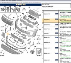 Psa Ön Tampon Orta Izgarası