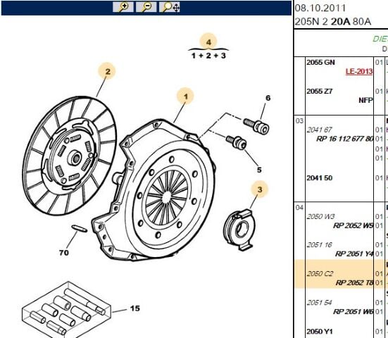 Debriyaj Kiti Debrıyaj Kıtı Partner Dw8/dw8b Be3r (2052.T8) (,02050.C2,2050.W9,2052.E4)