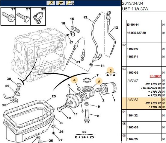 Yağ Filtre Bağlantı Ayağı (1103.P2) (,01103.G8,1104.31,MESNET ,YAĞ EŞANJ CONT ,1103.V0)