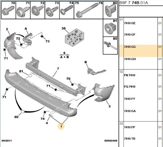 Arka Tampon Br3 Astarlı Partner Tepee (7410.GG) (,07410.GH)