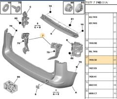 Arka Tampon Bağlantı Ayak 5008 (7416.S0)