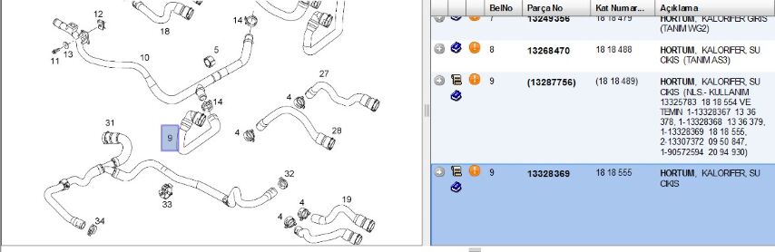 Kalorifer Hortum Kalorıfer Cıkıs Corsa D (13328369)