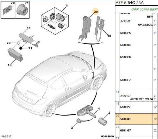 Lastik Basınç Anten Bağla Lastık Bagla 207/307 (5430.09)