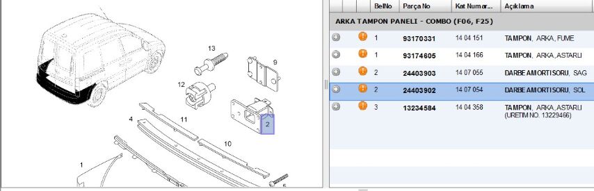Arka Tampon Demiri Sol Combo C Darbe Tupu (24403902)