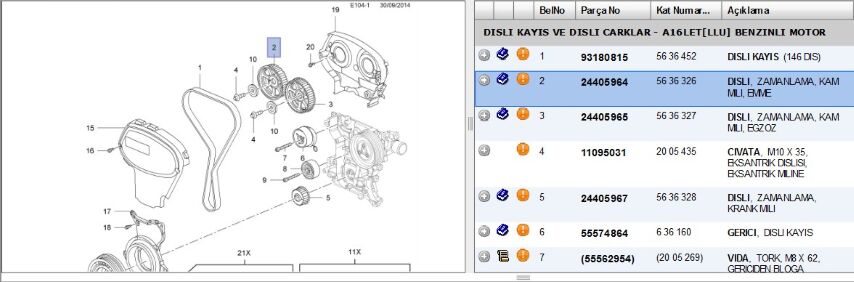 Part Dıslı Kam Mılı Emme Insıgnıa A (24405964)
