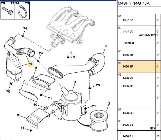 Hava Ön Filtreleme Hortum Fılıtre Dw8 Partner/berlıngo (1426.2R)