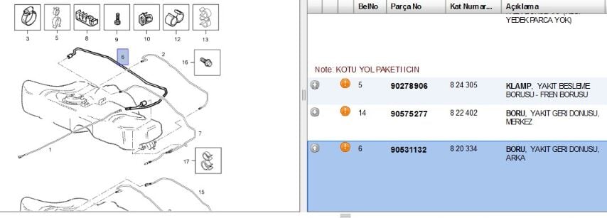 Benzin Filtre Giriş Hortum Yakıt Borusu Arka Gerı Donus Astra G (90531132)