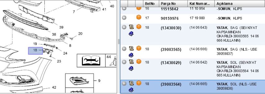 Ön Tampon Braketi Sol Cor E On Yan Ayagı Corsa (39059836)