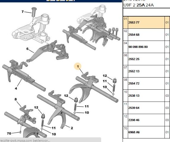 1-2 Vites Çatalı Boxer 3 Dw10f-dw12r (2553.77) (,02553.75)