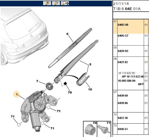 Cam Silgi Motoru Sılgı 206 (6405.H8) (,06405.F6)
