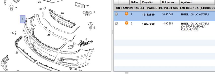 Tampon Ön Vec C 2006- Pssiz Spor On Pılot Park Vectra (yenı No 13182889) - Ov Legacy (13182889)