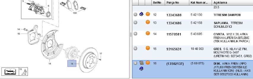 Fren Disk Arka Ast J Dıskı 292mm Astra Cruz / Erp 1642775080 (95527033) (,013502137)