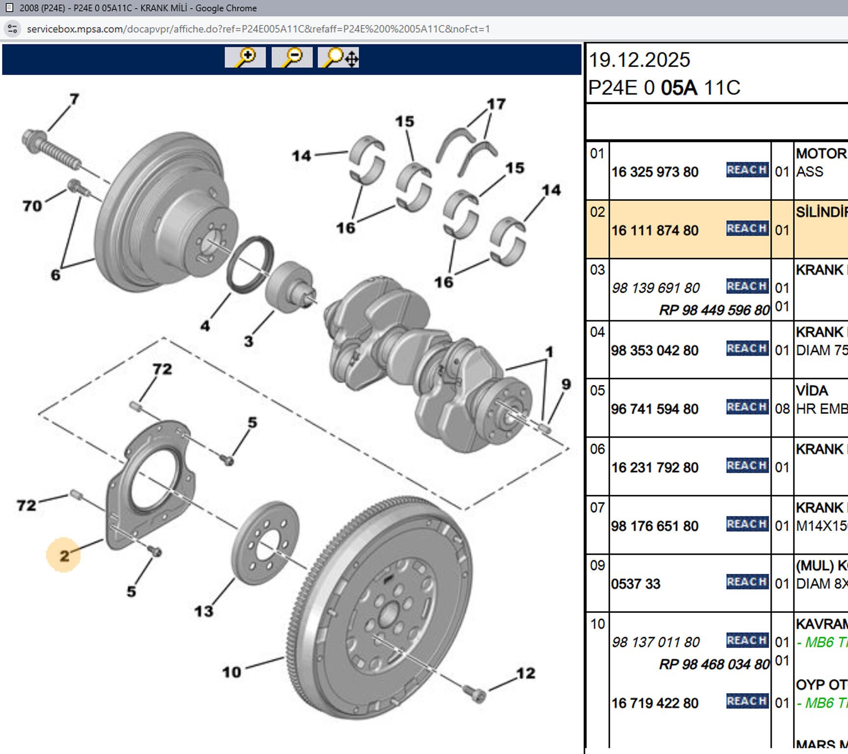 Psa Krank Arka Keçe Plakası 1609009780
