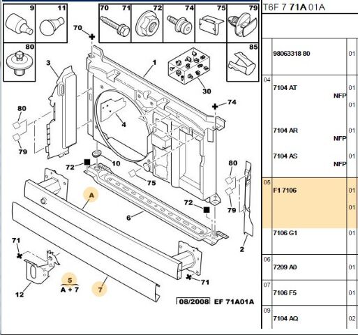Ön Panel Traversi (7106.F1) (,07106.C8)