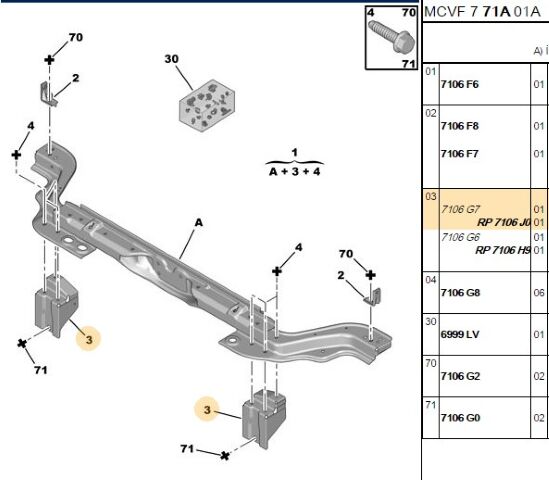 Ön Panel Bağlan Ayak Sol Bıpper/nemo (7106.J0) (,07106.G7)