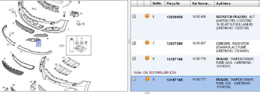 Sis Kapak Sol Ast H 3k Sisli Sıs Kapagı 3 Kapı Astra Tampon- Ov Legacy (13187165)