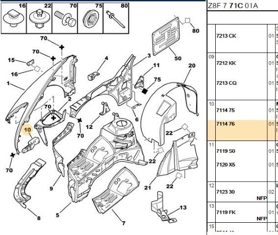 Ön Far Sacı Tutucu Sağ 607 (eski No 7114 74) (7114.76) (,07114.74)