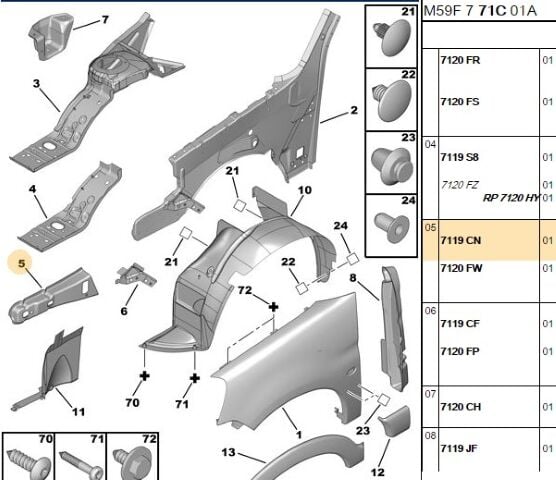 Sol Podye Yan Sacı Partner/berlıngo M59 (7119.CN)