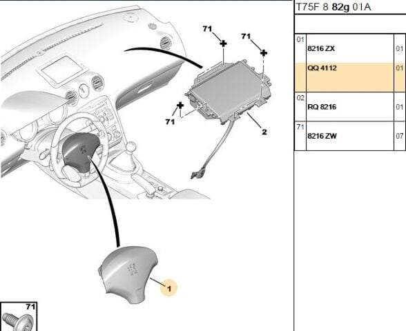 Direksiyon Airbagi 308 Rcz (4112.QQ)