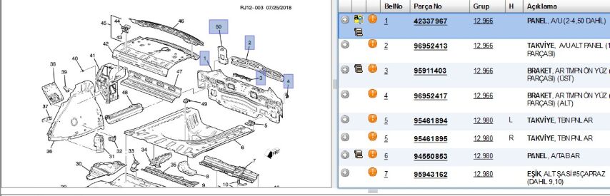 Arka Panel Sacı Aveo T300 Nb (42337967)