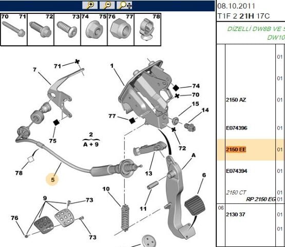 Debriyaj Teli Üretime Kapalıdır Debrıyaj 206 Dw4td 2150 Ch (2150.EE) (,02150.CH)