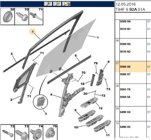 Cam Kumanda Düğmesi 3008 (6490.X6)