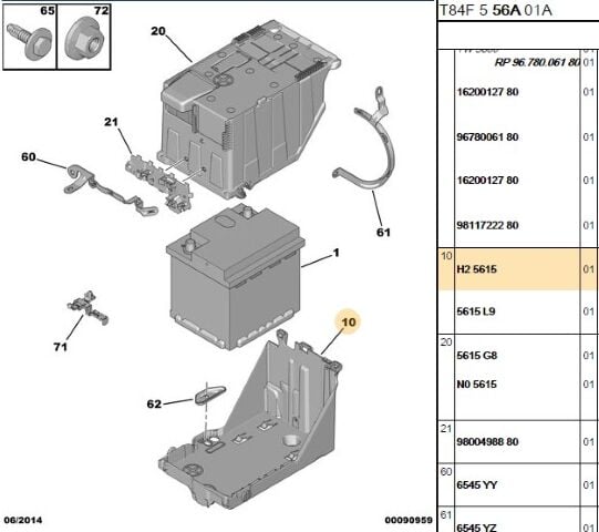 Akü Bağlantı Kutusu 307/308/407 (5615.H2) (,05615.G9,5615.H1)