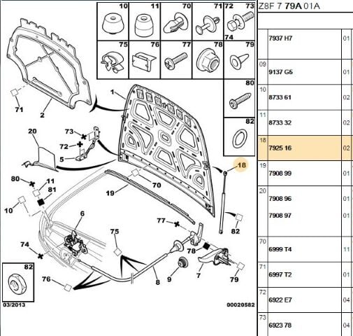 Kaput Amortisörü Amortısörü 607 (eski No 7925 12) (7925.16) (,07925.12)