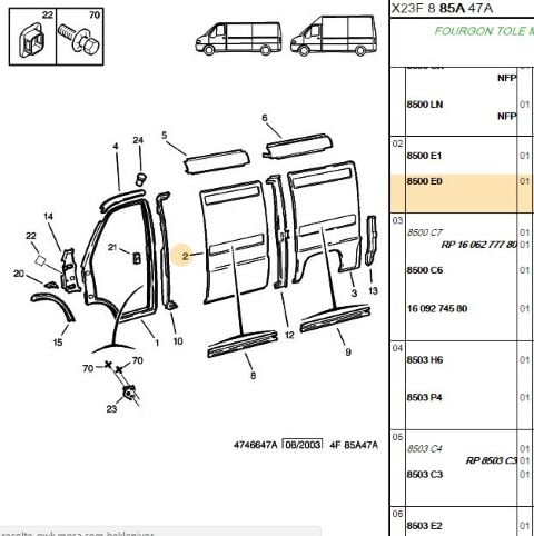 Sol Yan Duv Orta Sacı Uz Gövde Uzun (8500.E0)