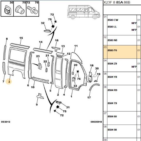 Sağ Ön Kapı Çerçevesi Kom Sag Ar Gövde Sacı Camlı Boxer (8500.F0)