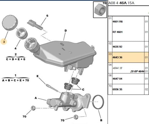 Hidrolik Depo Kapağı Fren Hıdrolık Kapagı 301 (4643.36) (,039176058,464336)