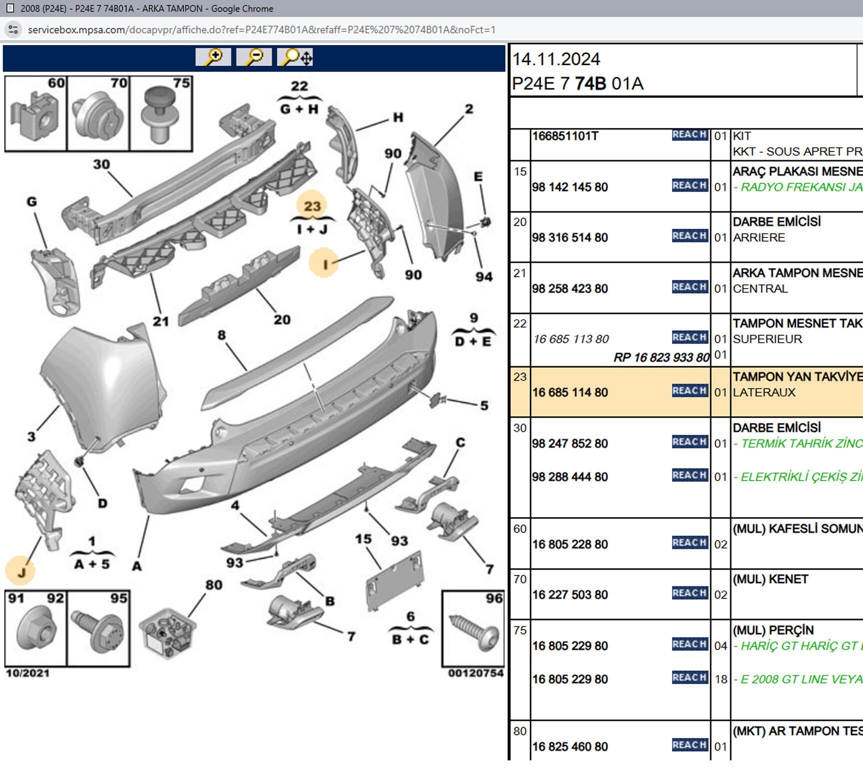 Psa Arka Tampon Bağlantı Ayağı