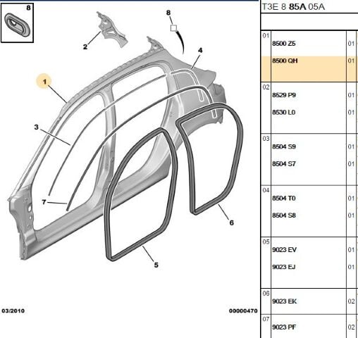 Yan Duvar Sacı Sağ Sag S (8500.QH) (,08500.Z3)